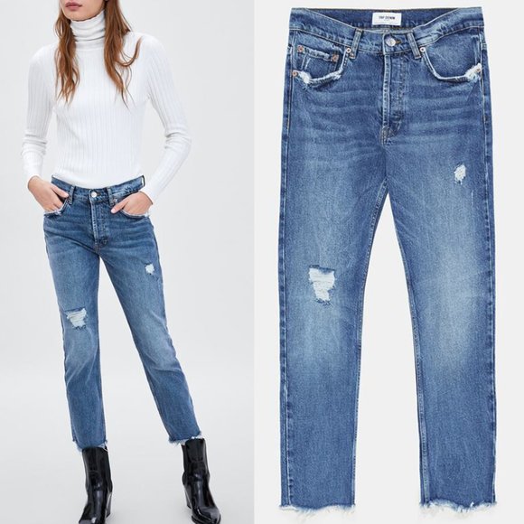 jeans mid rise slouchy